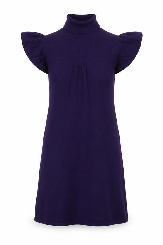 Warehouse Women’s Purple Roll Neck Knit Short Dress Size 10