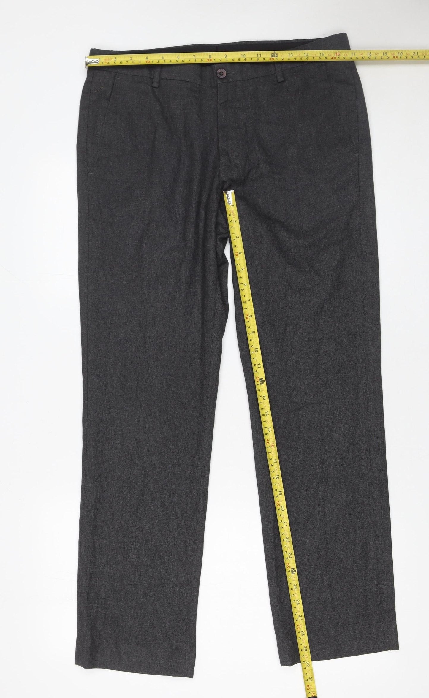 John Miller Mens Grey Slim Fit Dress Pants Trousers 86 cm L