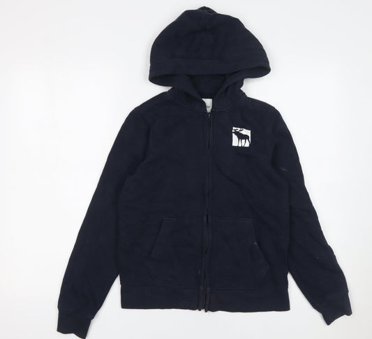 Abercrombie Kids Boys Black Full Zip Fleece Hoodie 11-12 Years