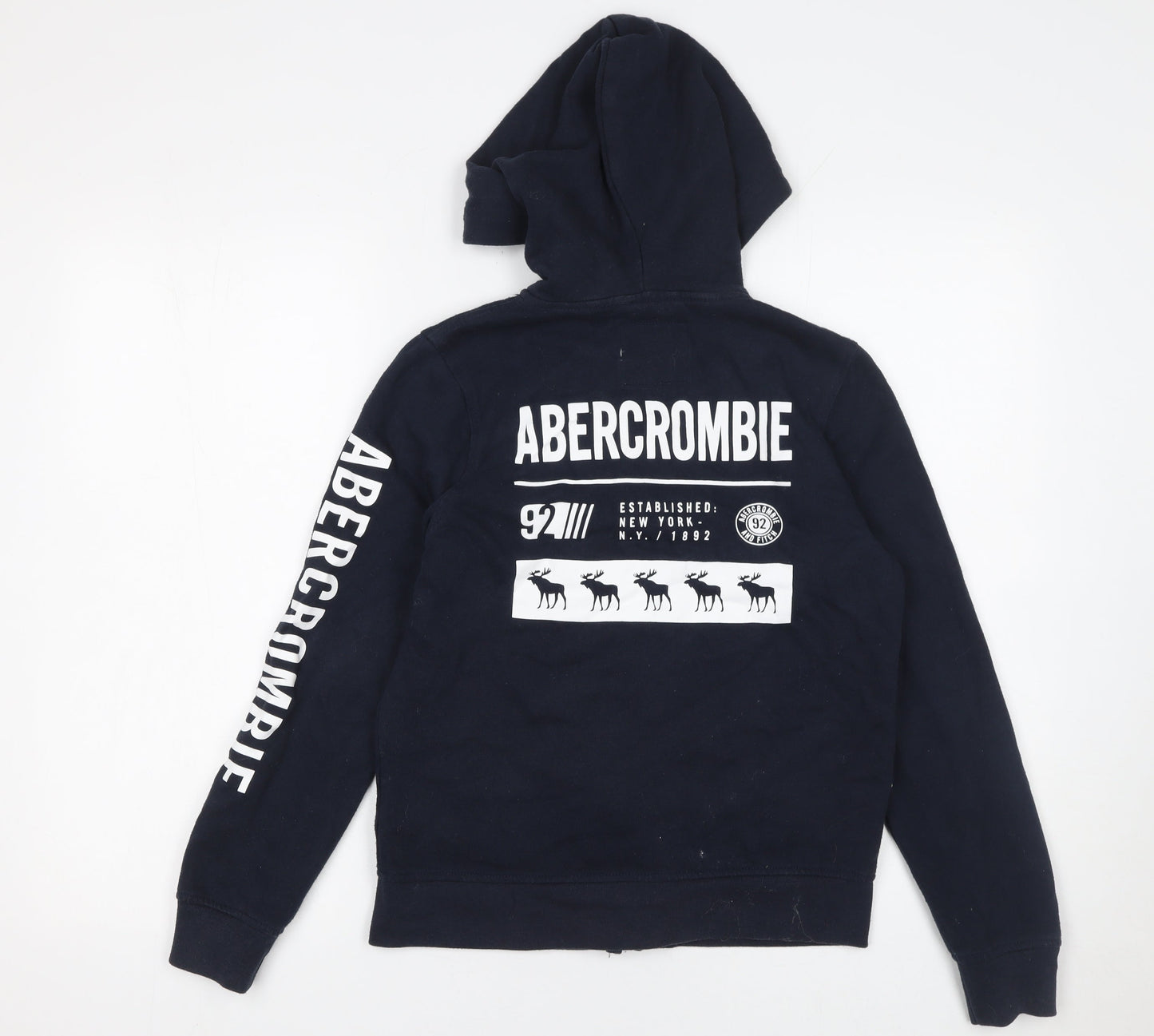 Abercrombie Kids Boys Black Full Zip Fleece Hoodie 11-12 Years