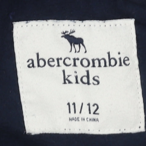 Abercrombie Kids Boys Black Full Zip Fleece Hoodie 11-12 Years