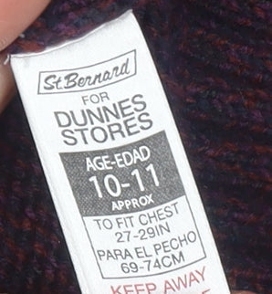 St. Bernard for Dunnes Stores Boys Burgundy Cable-Knit Shawl Collar Jumper Age 10-11
