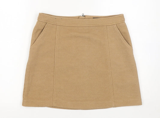 New Look Women's Beige Size 12 Short Knit Pencil Skirt