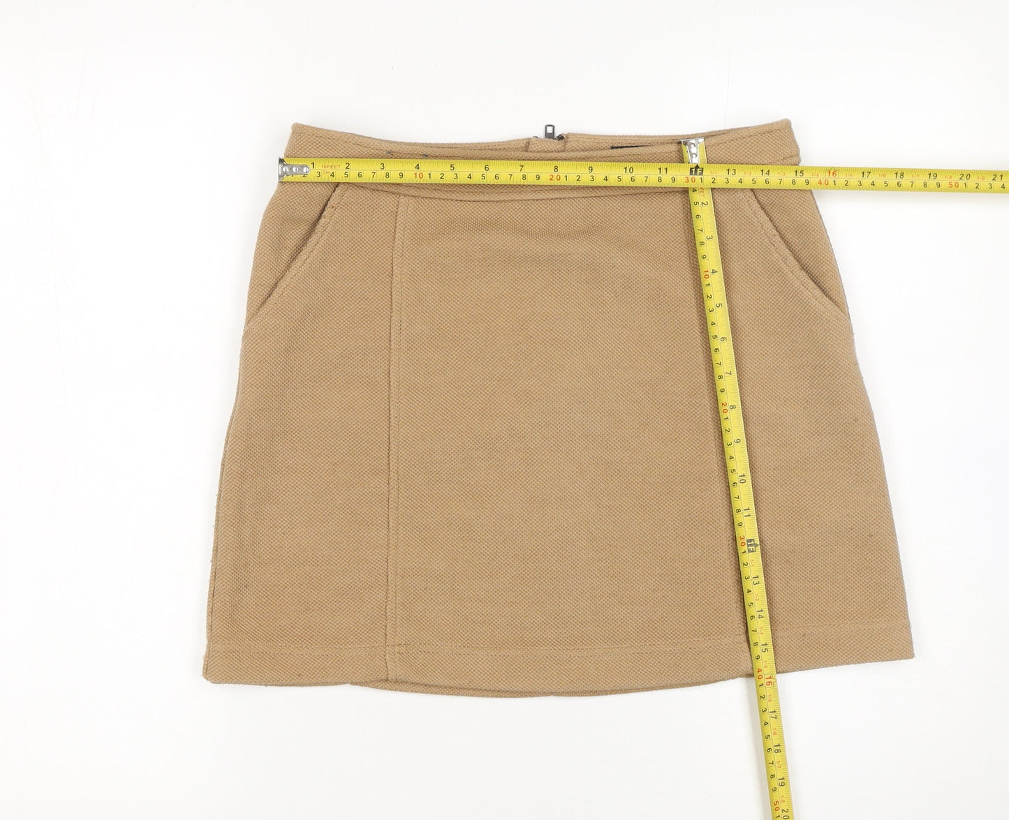 New Look Women's Beige Size 12 Short Knit Pencil Skirt