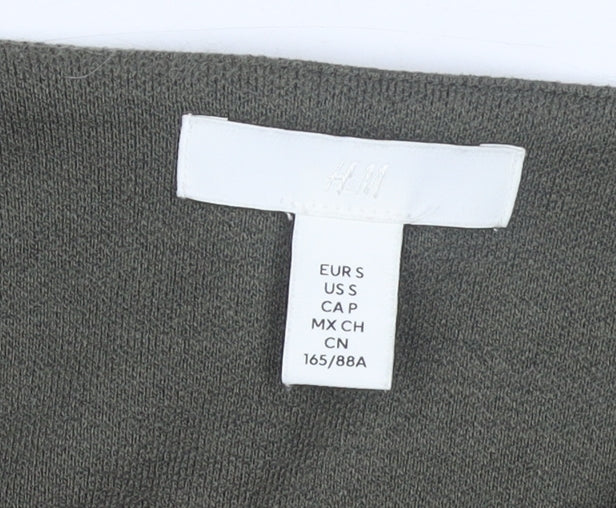 H&M Womens Khaki Green Cardigan Button Front Long Sleeve Size S