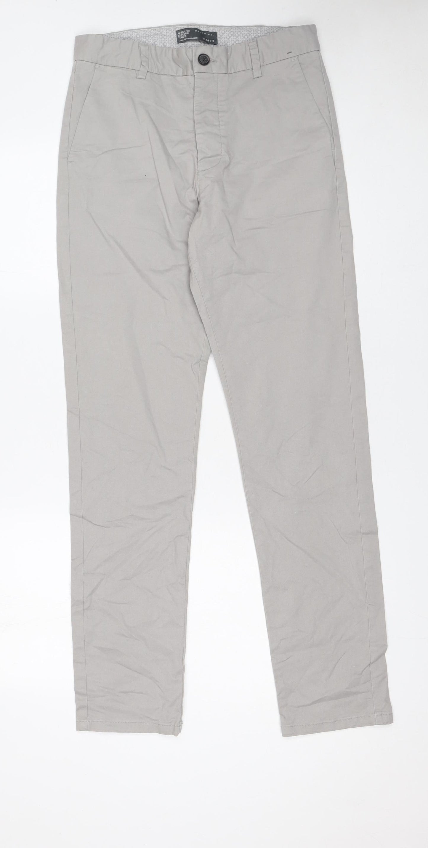 Denim Co. Mens Beige Slim Fit Chino Trousers W28 L32