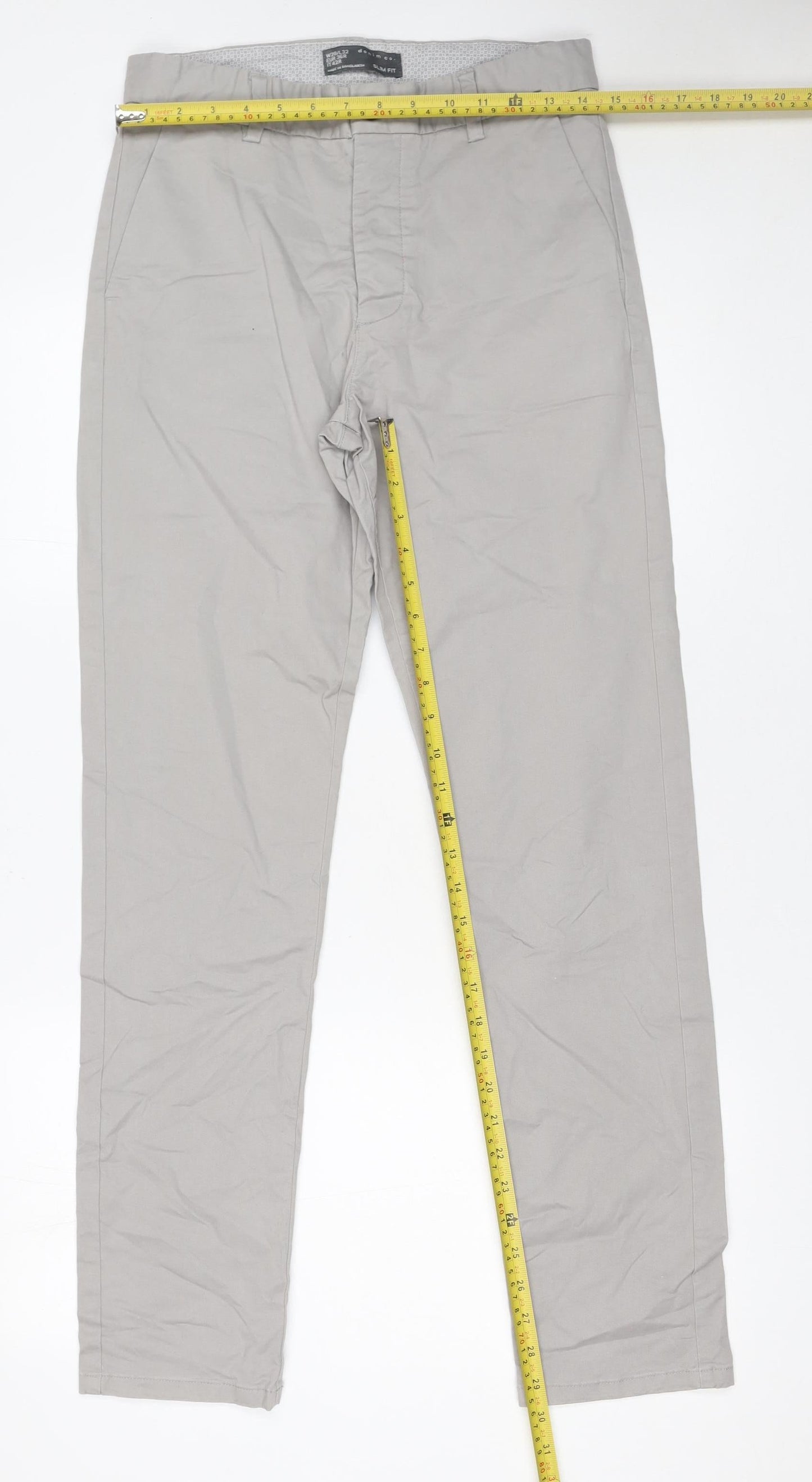 Denim Co. Mens Beige Slim Fit Chino Trousers W28 L32