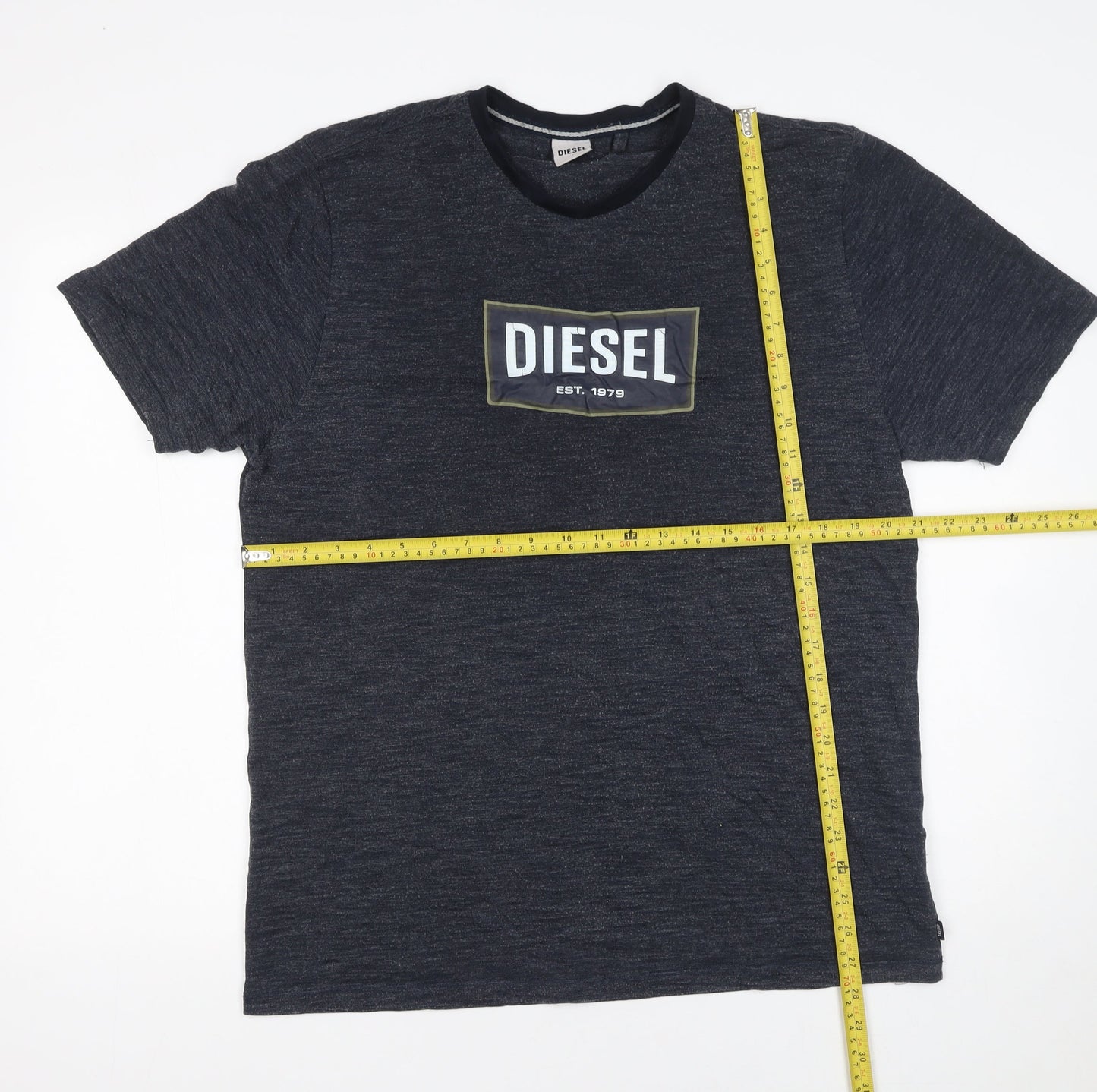 Diesel Men’s Black Logo Crew Neck Short Sleeve T-Shirt Size L