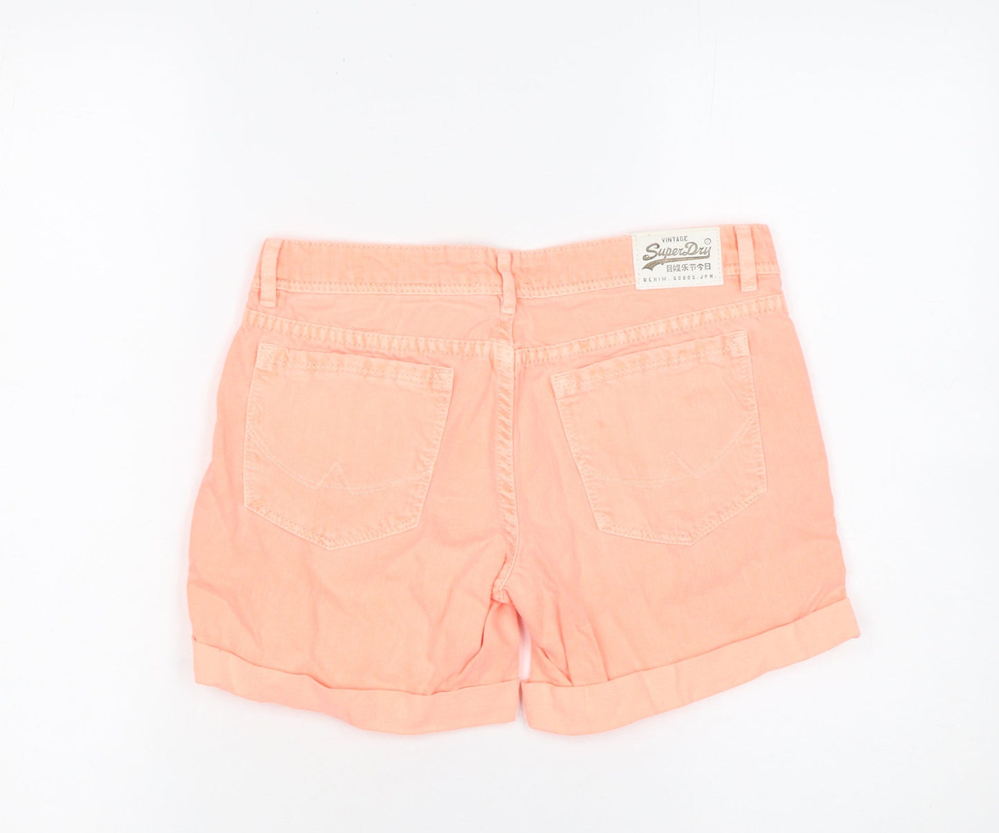 Superdry Women’s Orange 24in Chino Shorts 100% Cotton Vintage Style
