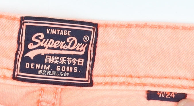 Superdry Women’s Orange 24in Chino Shorts 100% Cotton Vintage Style