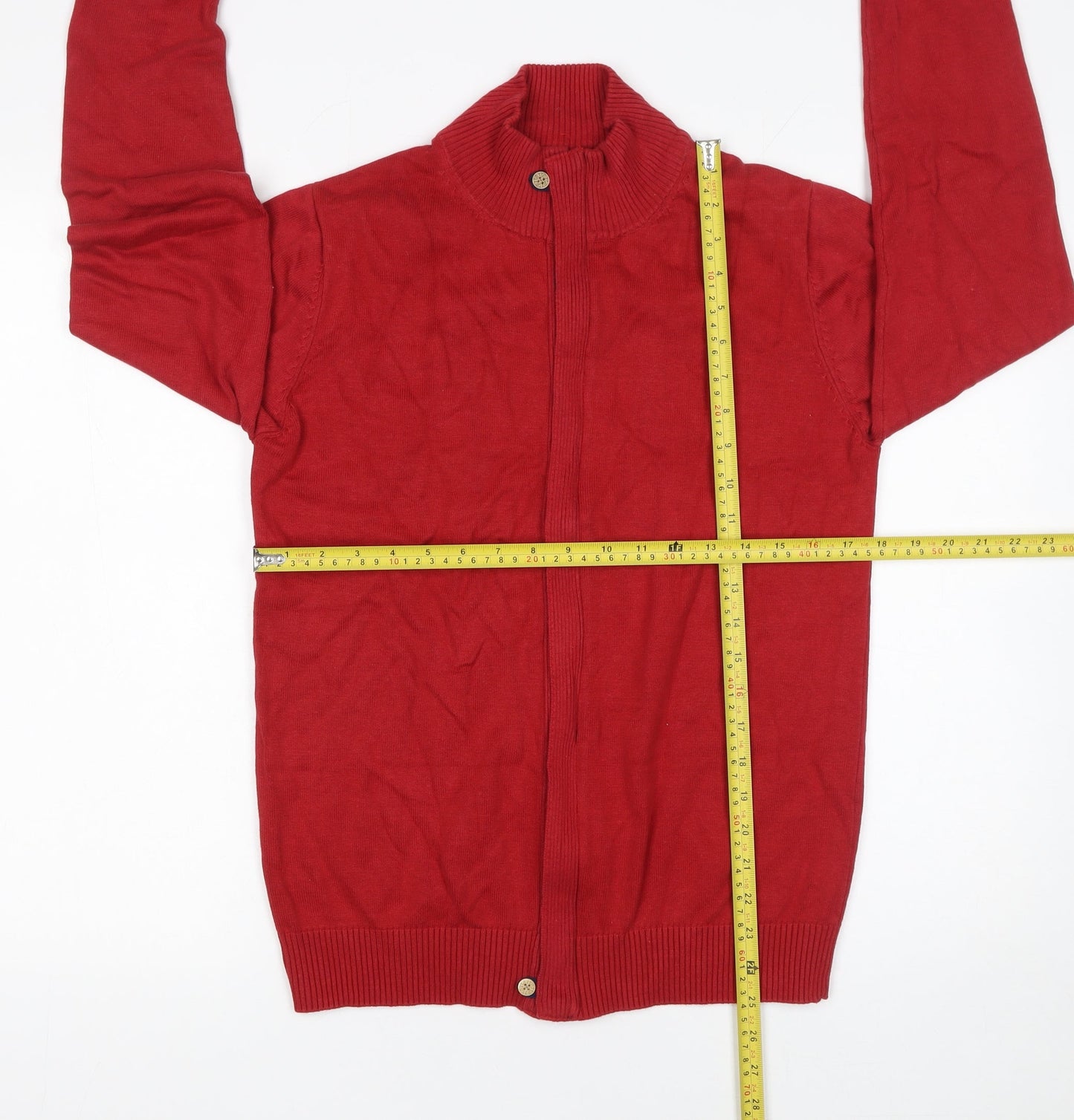 NEGRO YOUTH FEVER Men's Red XL Full Zip Cotton Jumper