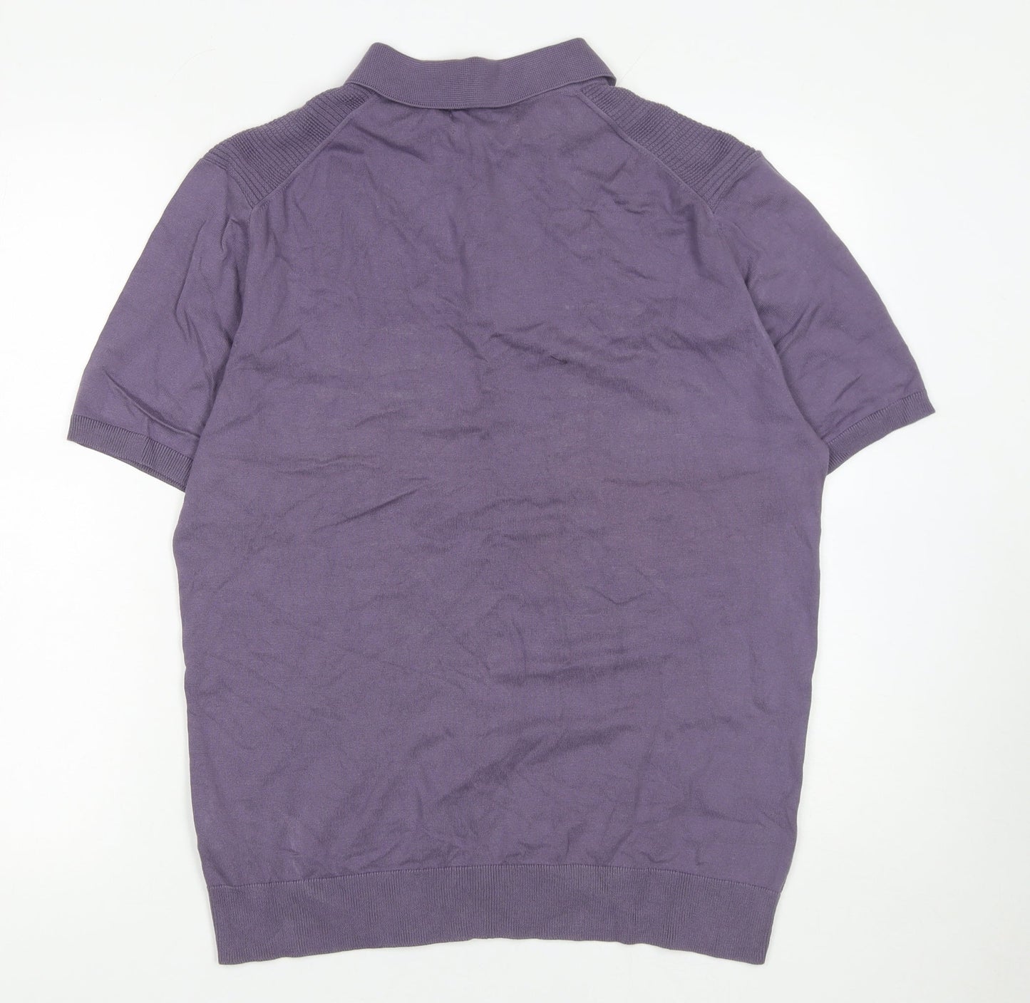 Marks and Spencer Men’s Purple Cotton Blend Polo Shirt Size L