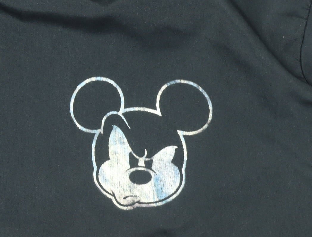 Disney Women’s Black XS Mickey Mouse Hooded Windbreaker Jacket