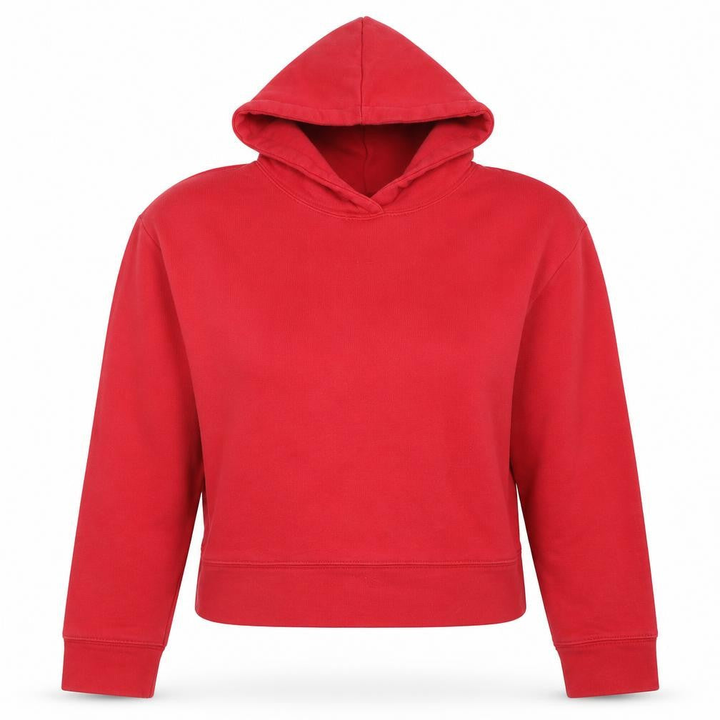 Zara Women Red Pullover Hoodie Basic Cotton Blend Size M