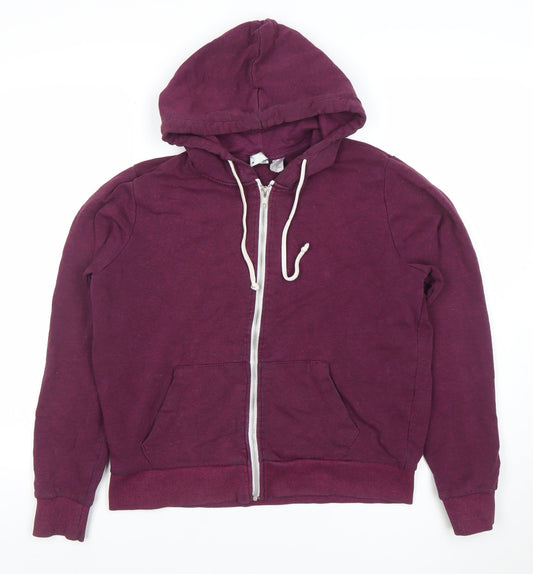 H&M Divided Women’s Purple Full Zip Hoodie Size 12 Cotton Blend