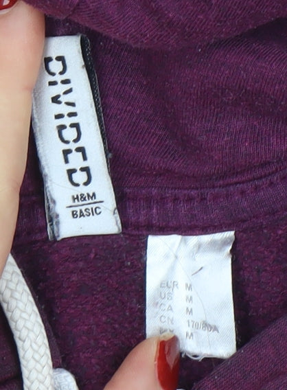 H&M Divided Women’s Purple Full Zip Hoodie Size 12 Cotton Blend
