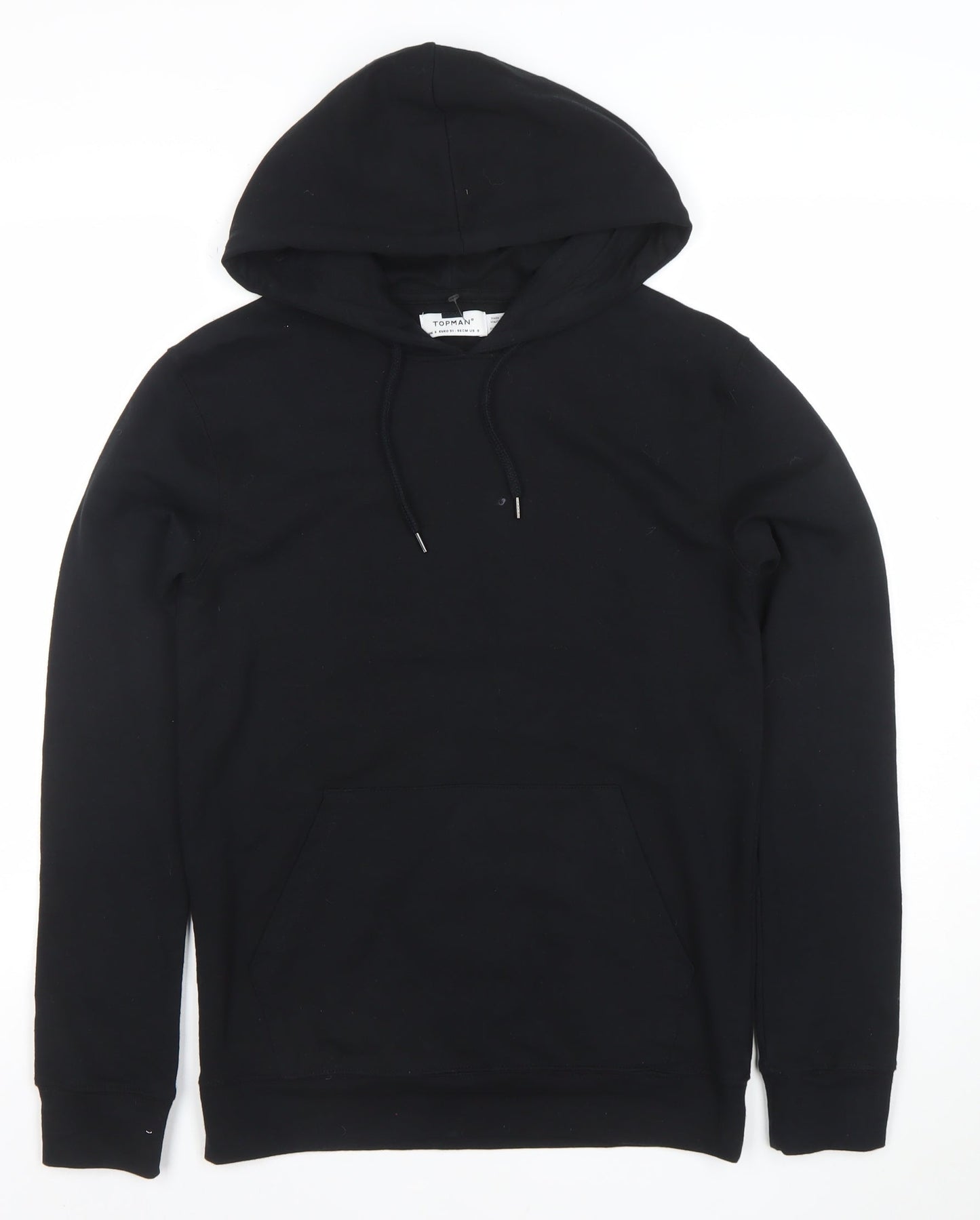 Topman Mens Black Regular Fit Pullover Hoodie Size S
