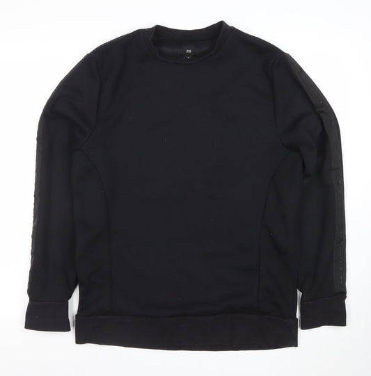 River Island Men's Black Crew Neck Pullover Sweatshirt Size M