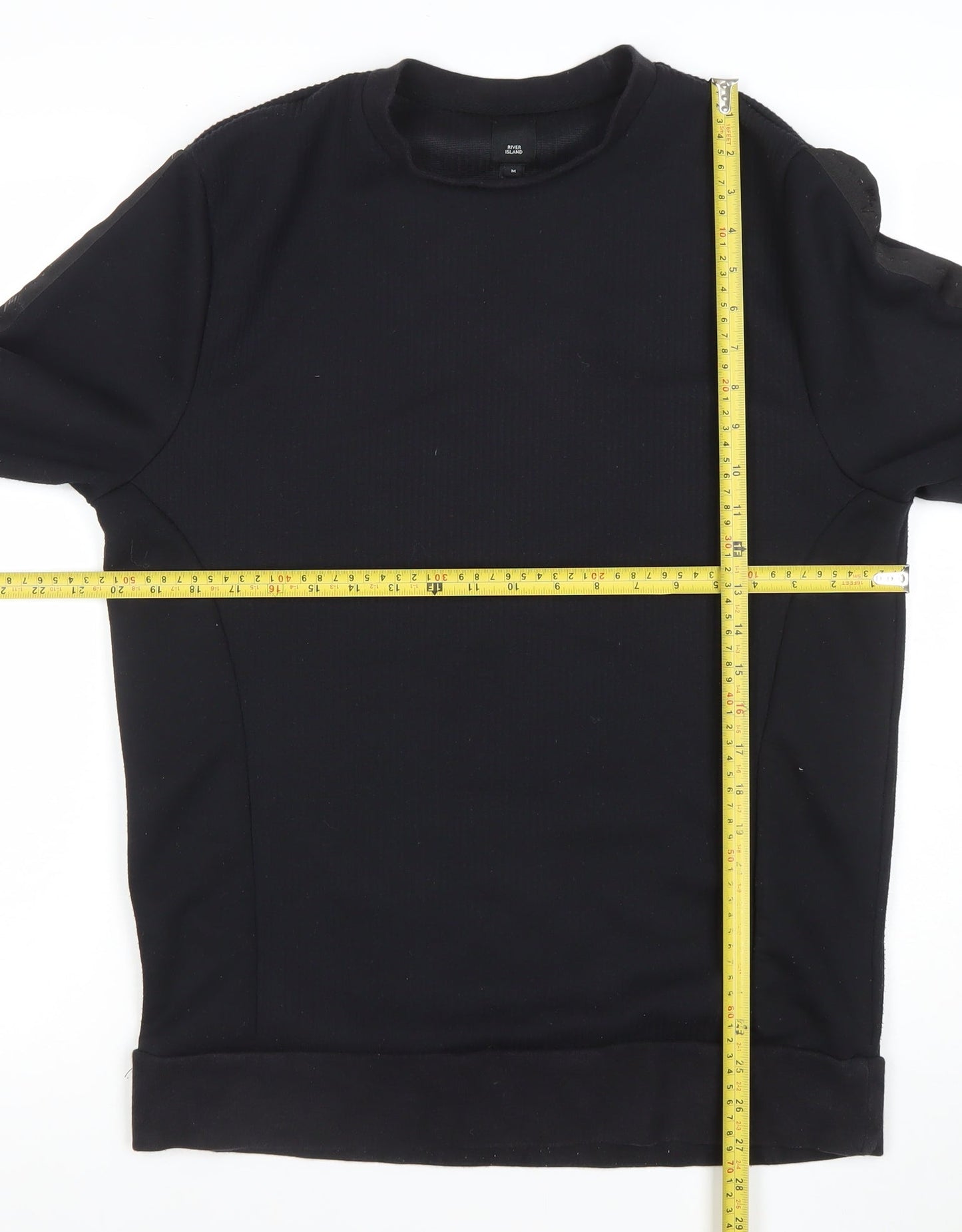 River Island Men's Black Crew Neck Pullover Sweatshirt Size M