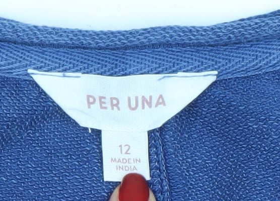 Marks and Spencer Per Una Blue Cotton Women’s Size 12 Short Sleeve T-Shirt