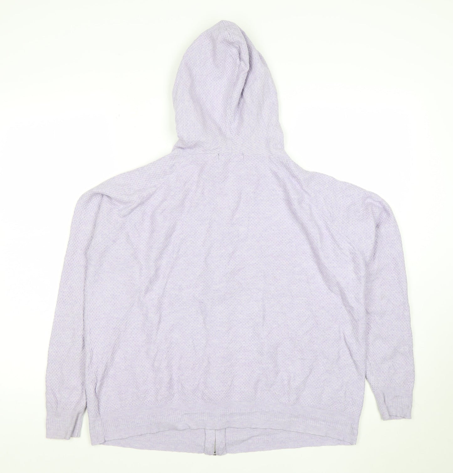 Marks and Spencer Women Lilac Full Zip Hooded Cardigan L