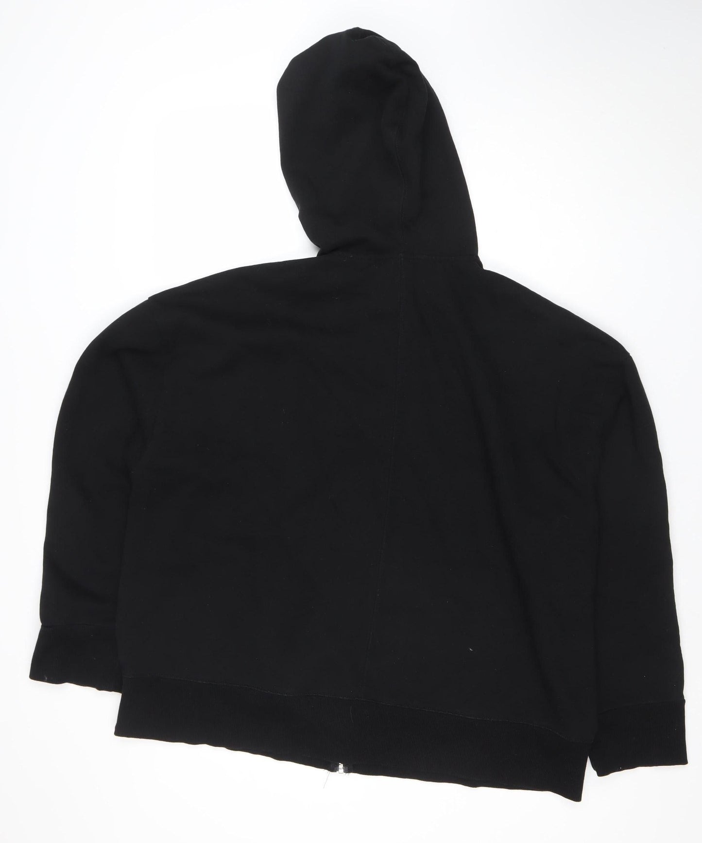 Topshop Women's Black Full Zip Hoodie S UK 8-10 Cotton Blend