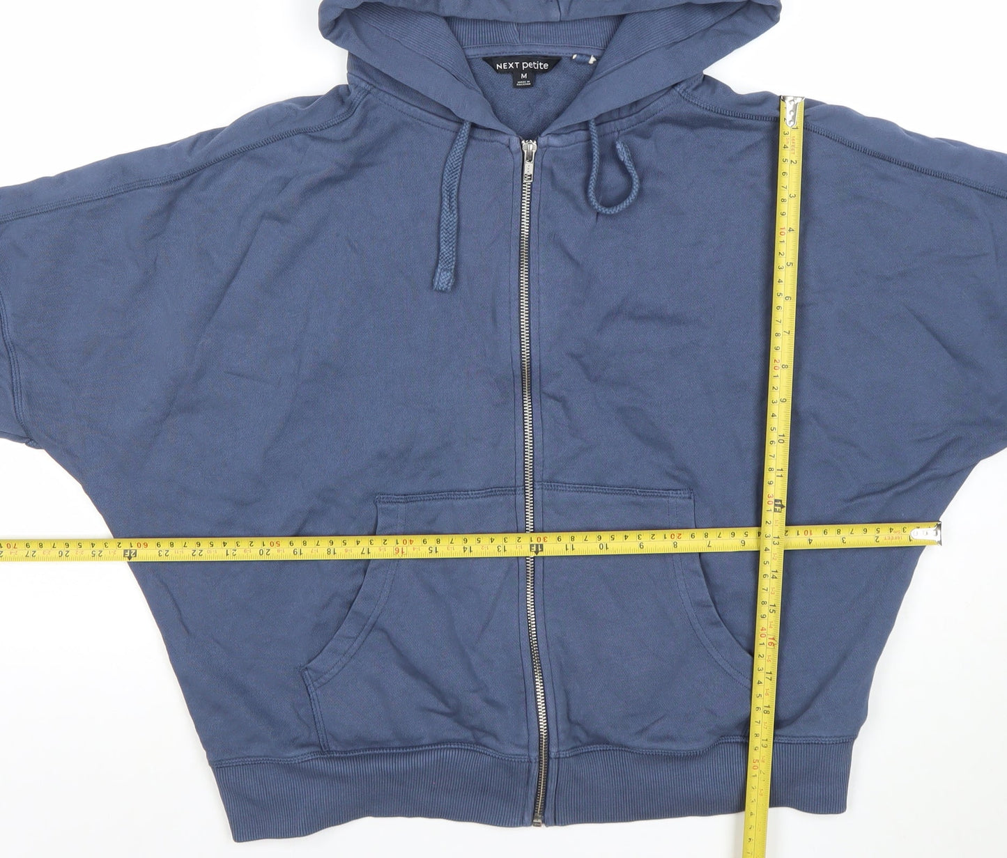 Next Petite Womens Blue Full Zip Hoodie Size M Cotton Blend