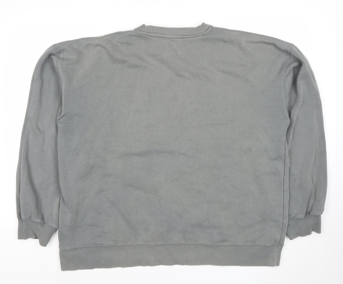 Topman Men's Grey Pullover Sweatshirt Size M Crew Neck Fleece Cotton Blend