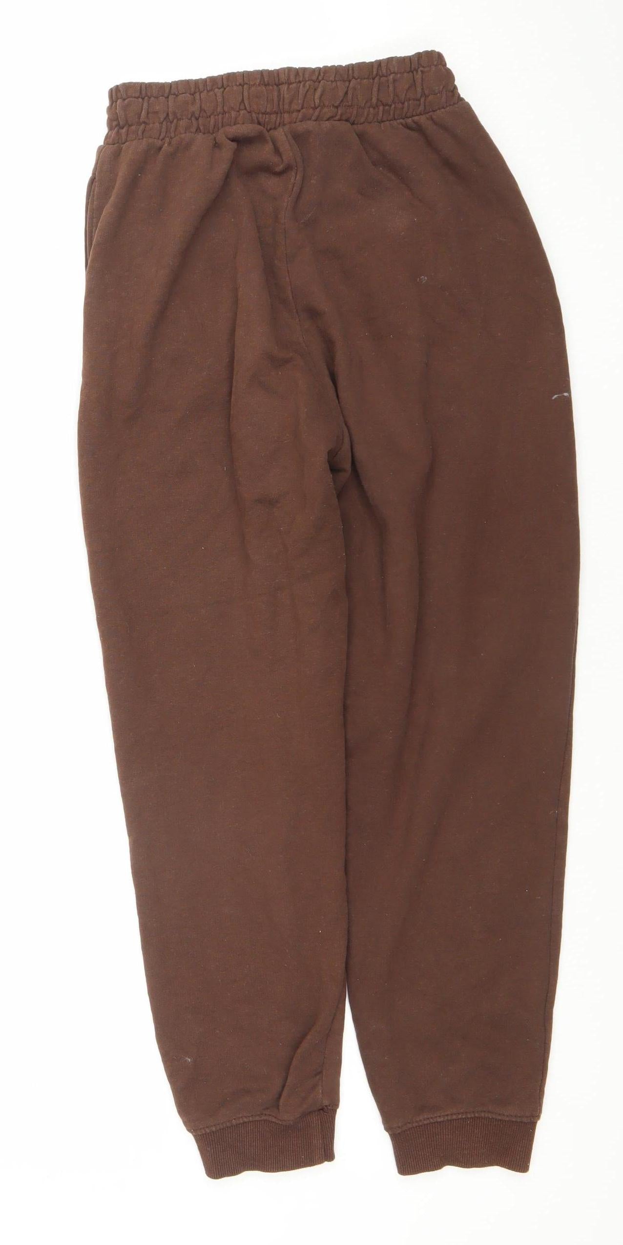 Bershka Women Brown Jogger Sweatpants S Cotton Blend Fleece