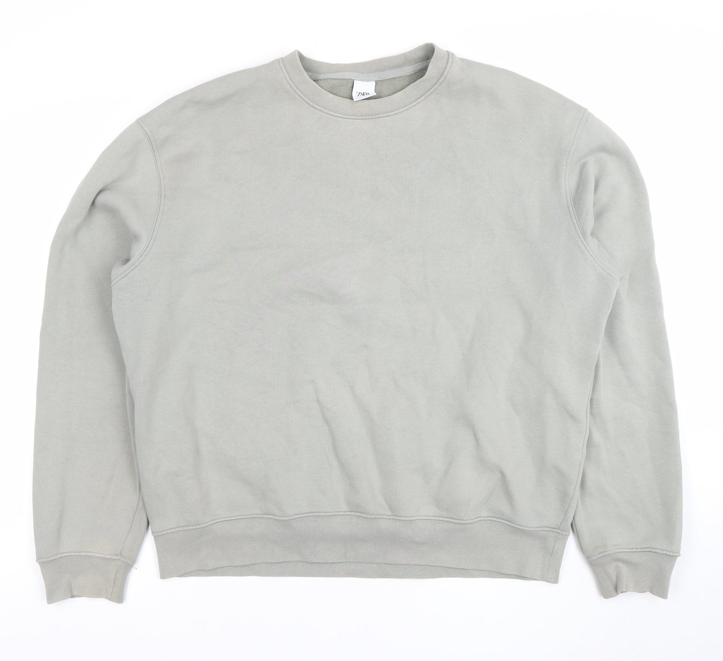 Zara Womens Grey Size 14 Crew Neck Long Sleeve Pullover Sweatshirt