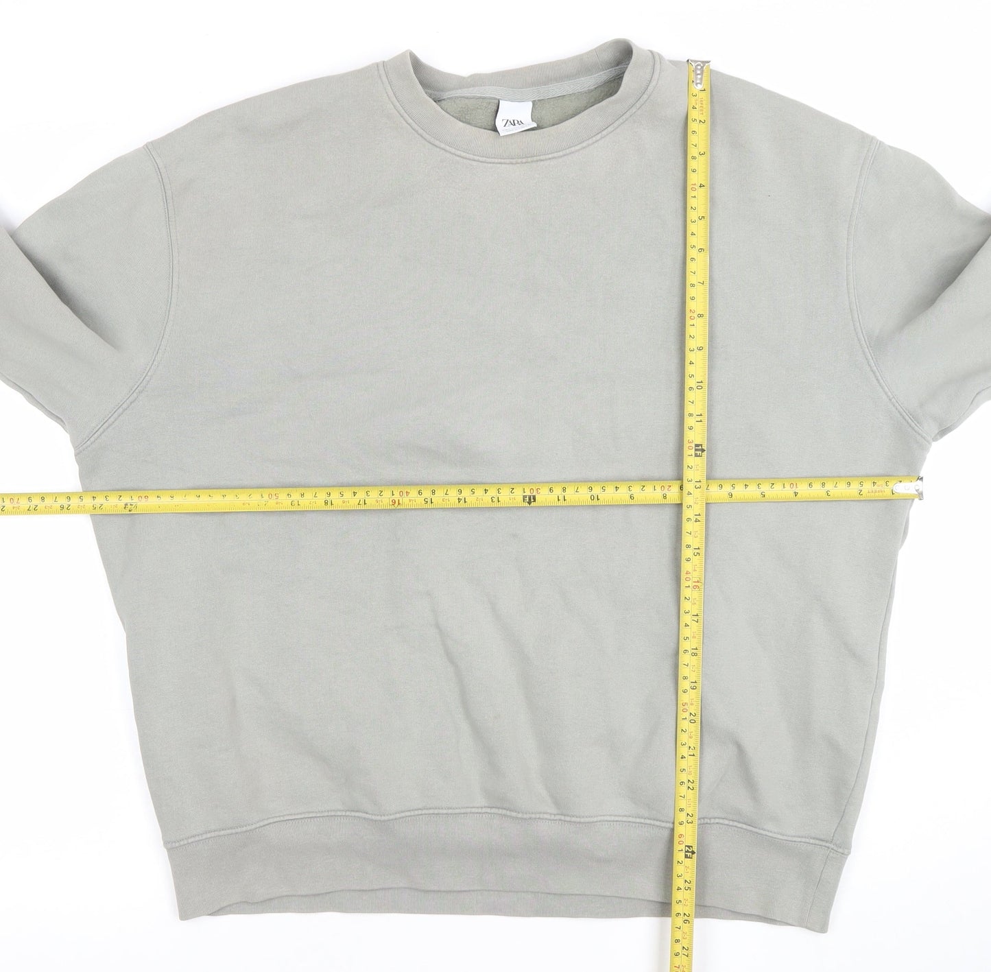 Zara Womens Grey Size 14 Crew Neck Long Sleeve Pullover Sweatshirt