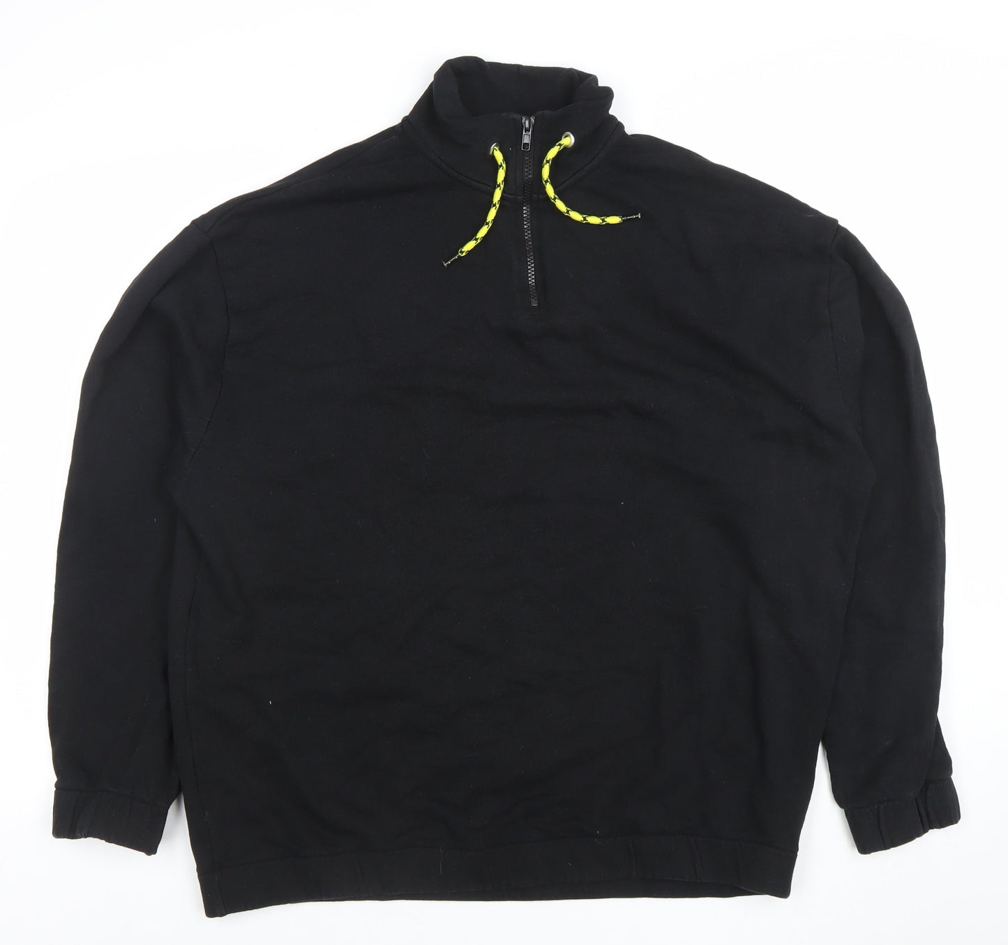ASOS DESIGN Men’s Black Fleece 1/4 Zip Pullover Sweatshirt Size L