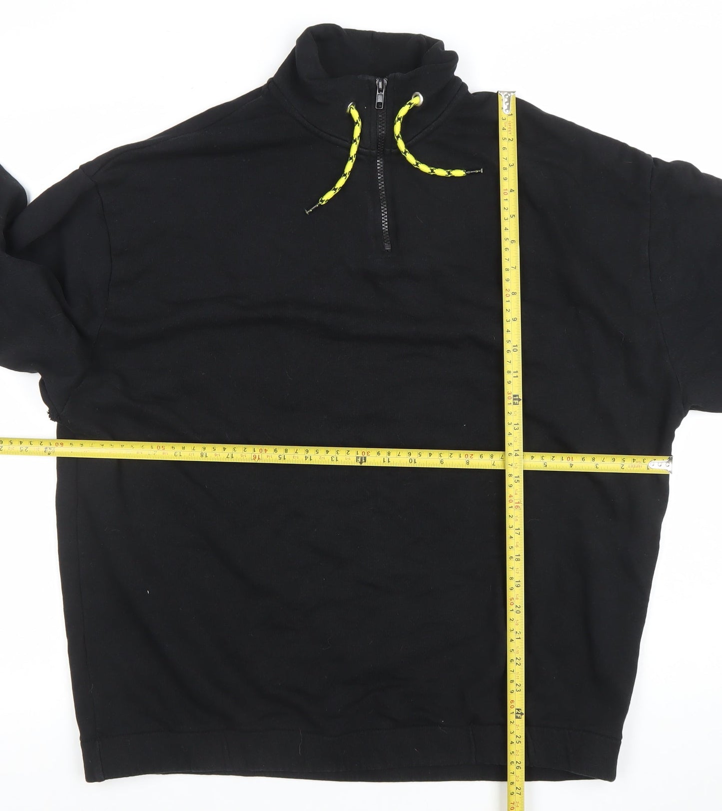 ASOS DESIGN Men’s Black Fleece 1/4 Zip Pullover Sweatshirt Size L