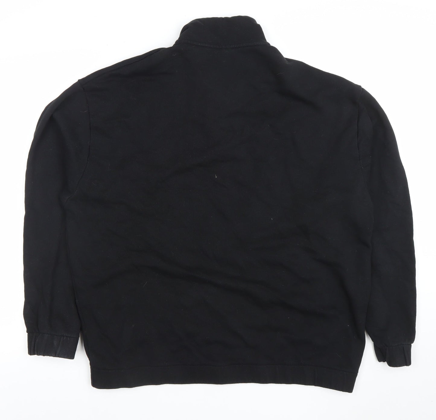 ASOS DESIGN Men’s Black Fleece 1/4 Zip Pullover Sweatshirt Size L