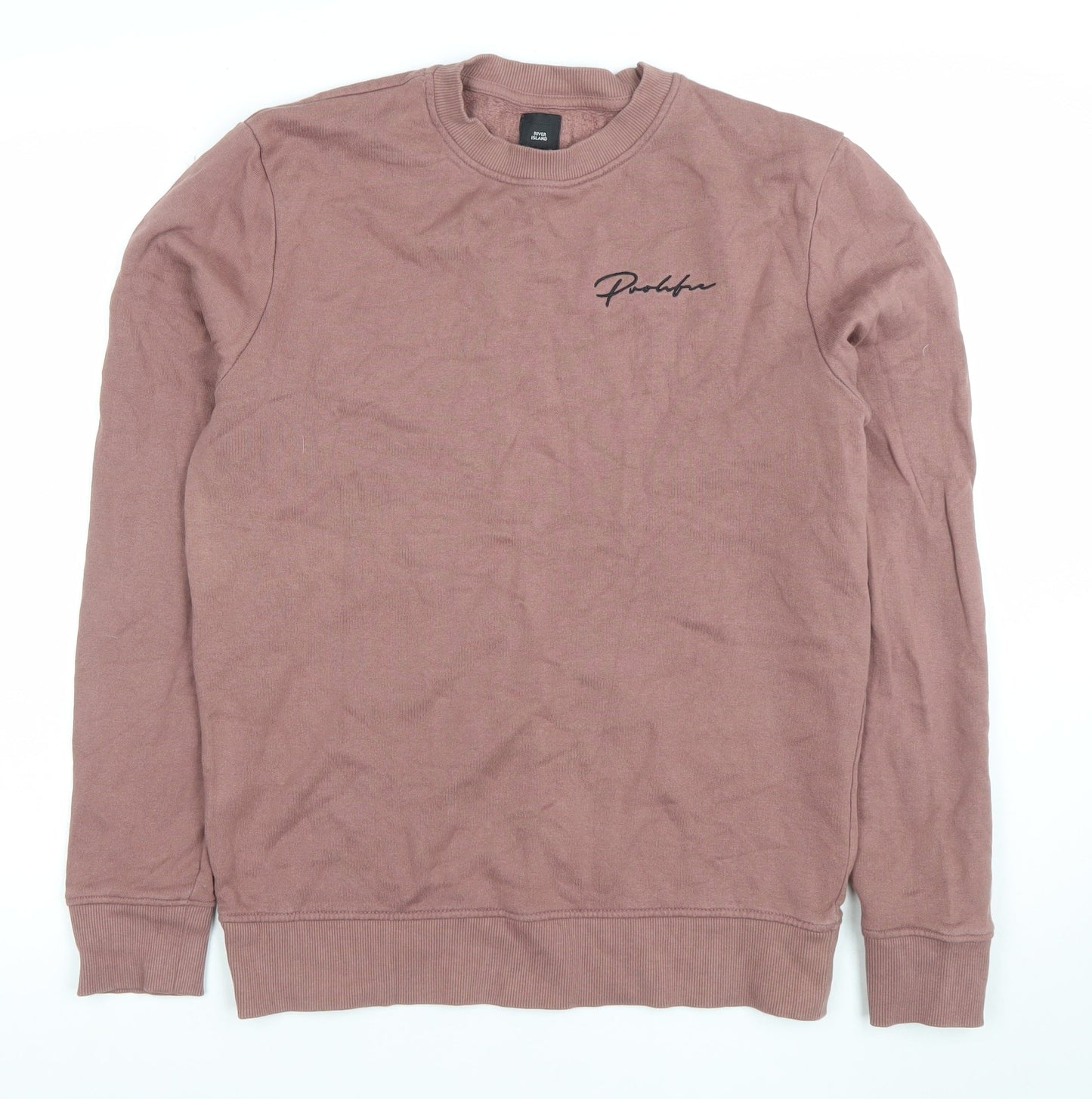 River Island Men's Brown Sweatshirt S Crew Neck Pullover