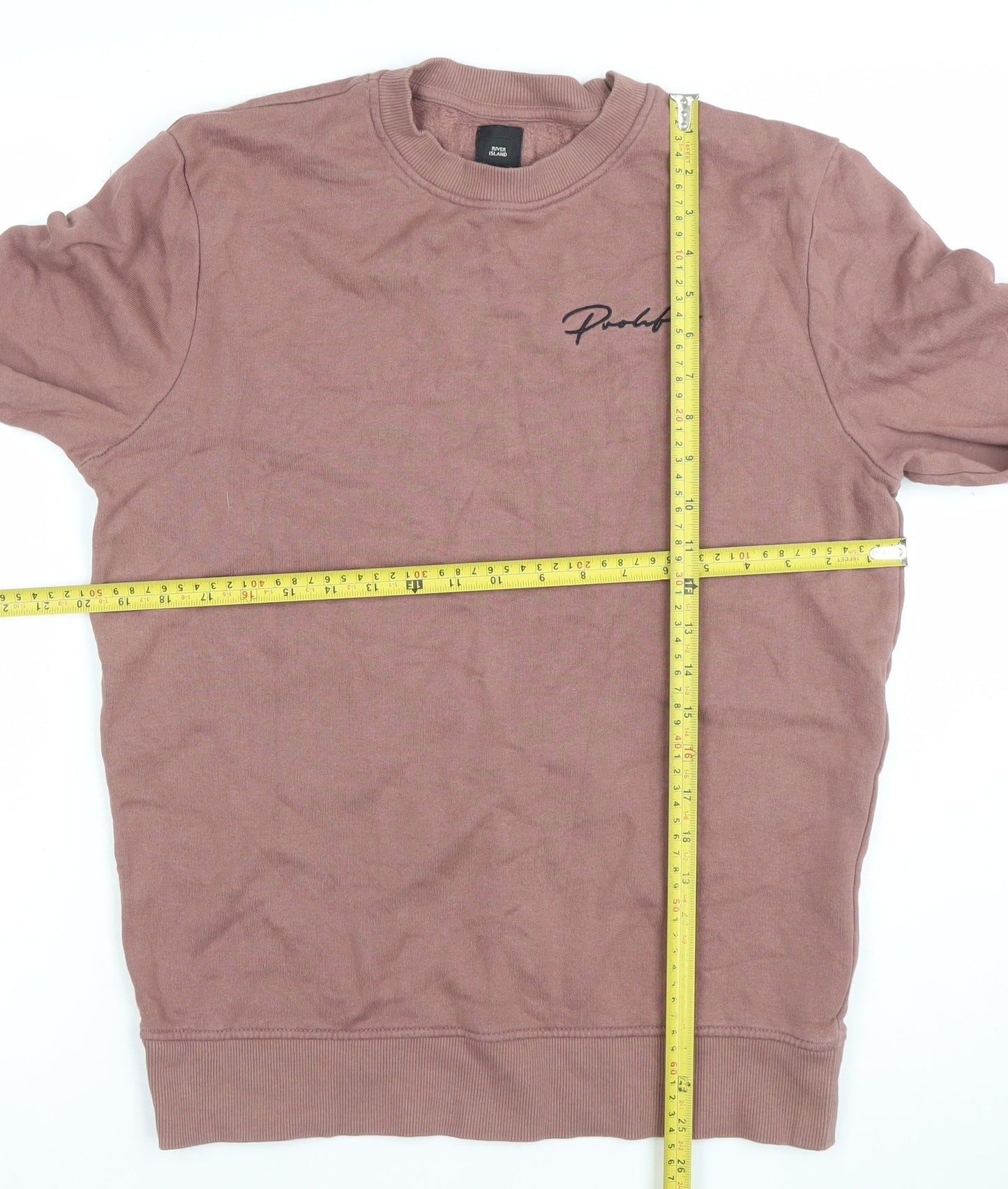 River Island Men's Brown Sweatshirt S Crew Neck Pullover