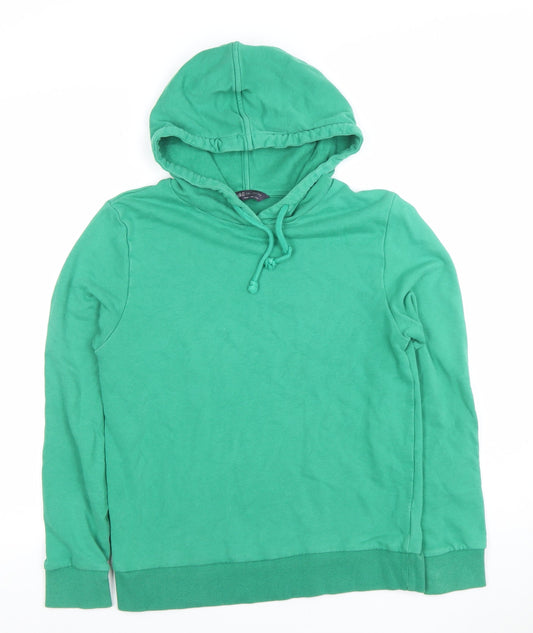 Marks and Spencer Women's Green Pullover Hoodie Size 8 Cotton Blend