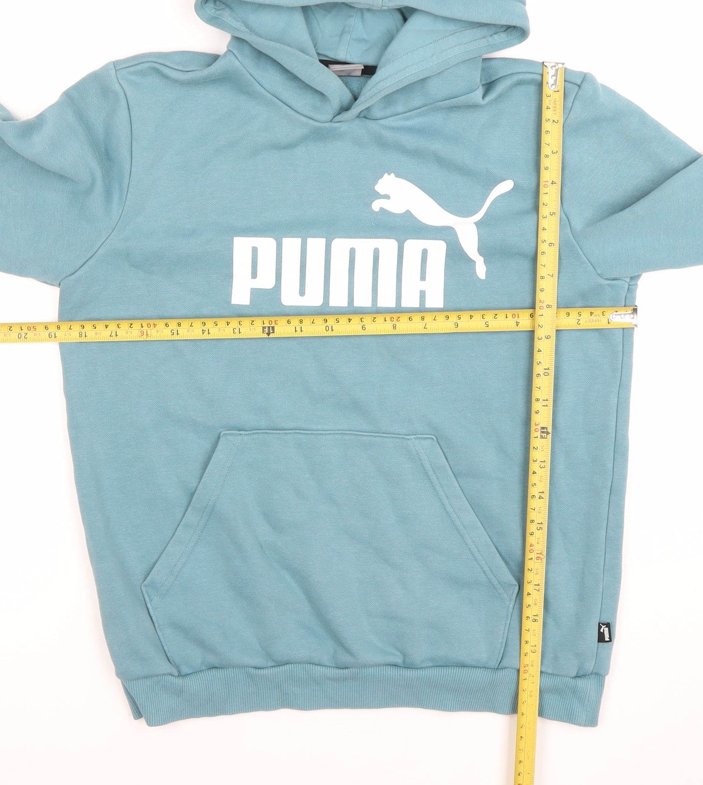 Puma Boys Blue Pullover Hoodie 13-14 Years Cotton Blend Logo Design
