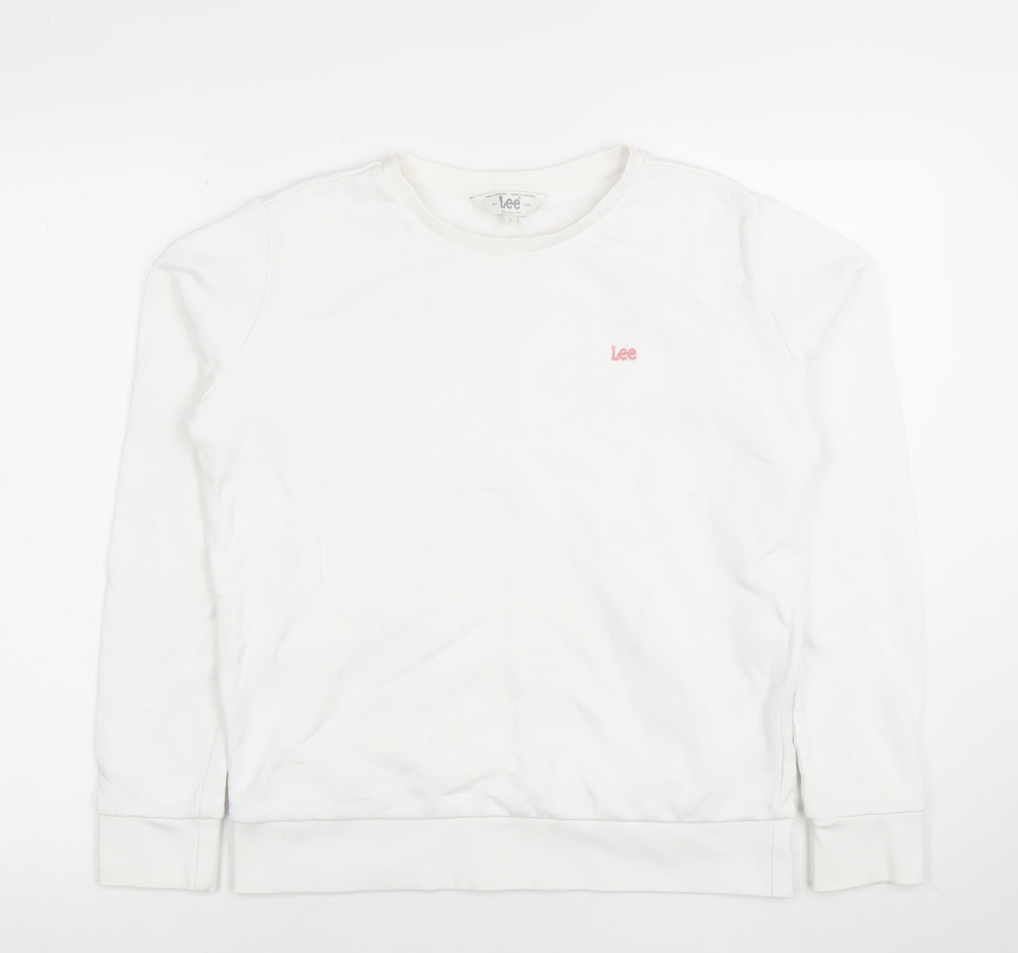 Lee Womens White Regular Fit Cotton Crew Neck Sweatshirt Size S