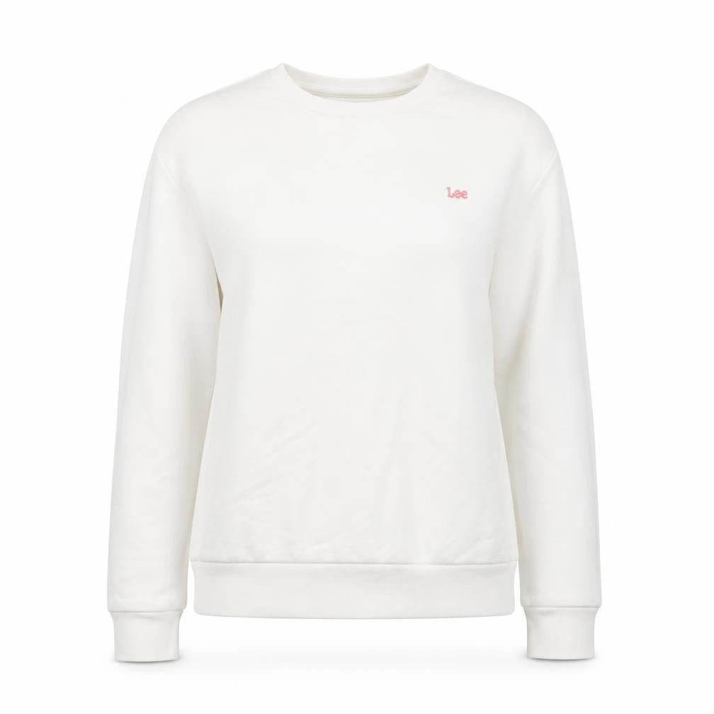 Lee Womens White Regular Fit Cotton Crew Neck Sweatshirt Size S