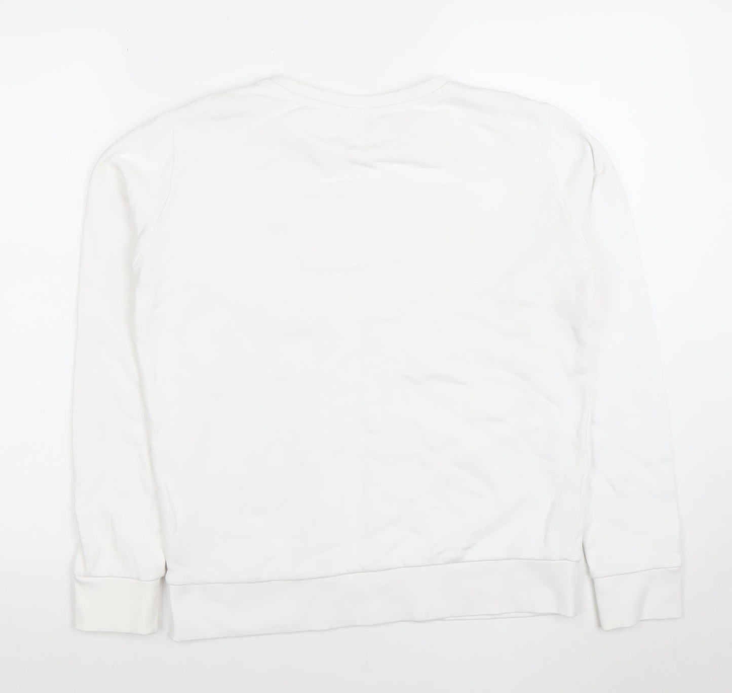 Lee Womens White Regular Fit Cotton Crew Neck Sweatshirt Size S