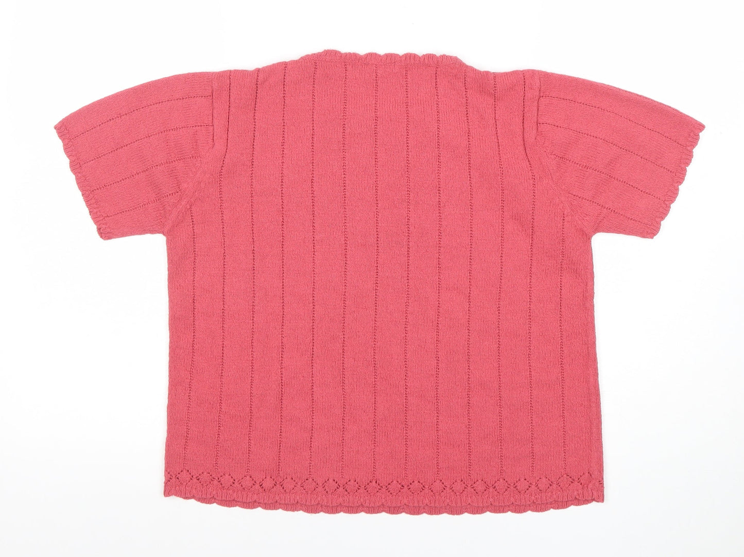 Betiix Women’s Pink Knit Short Sleeve Acrylic Top Size 10-12