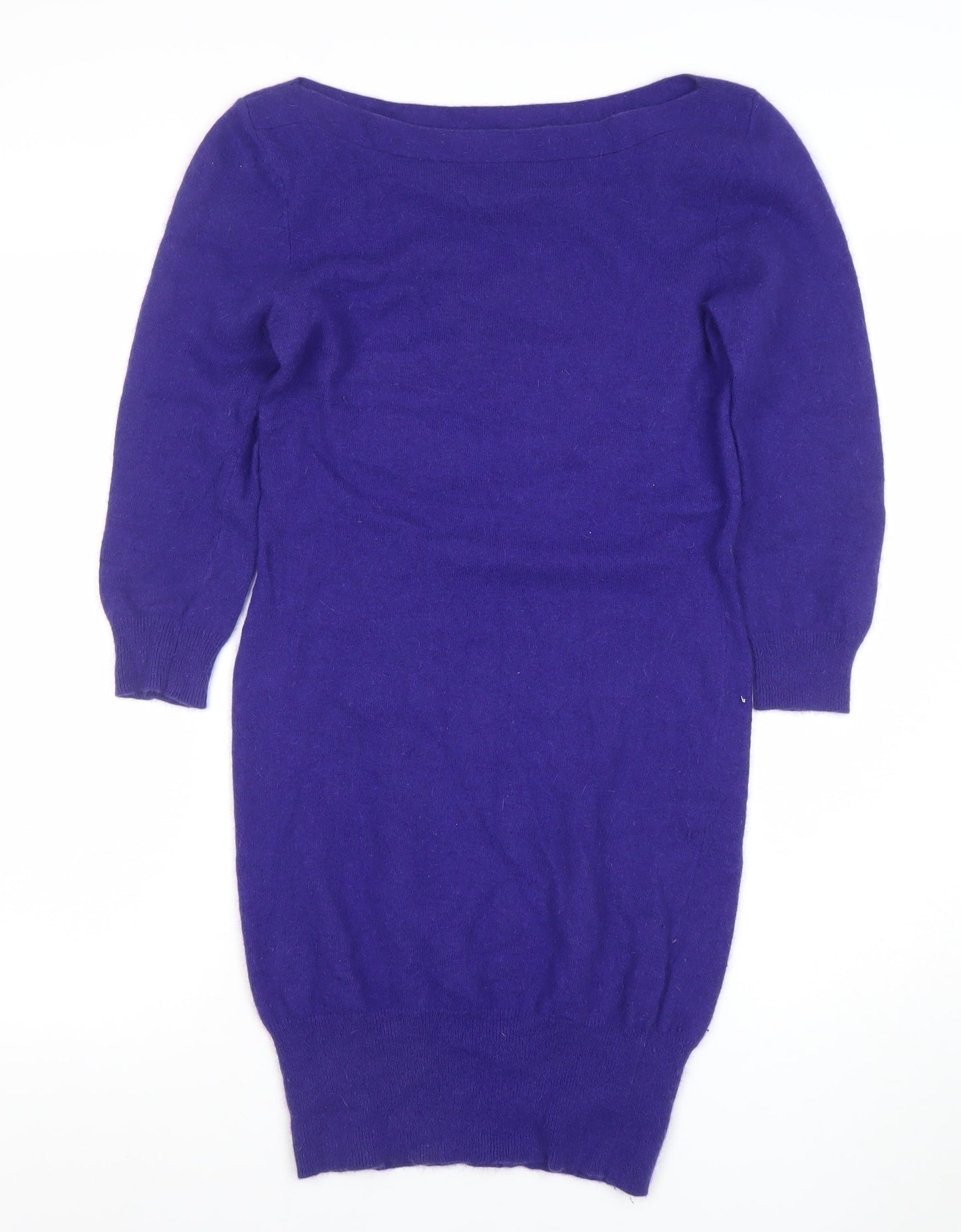 Marks and Spencer Women Purple Wool Angora Knit Bodycon Dress Size 6