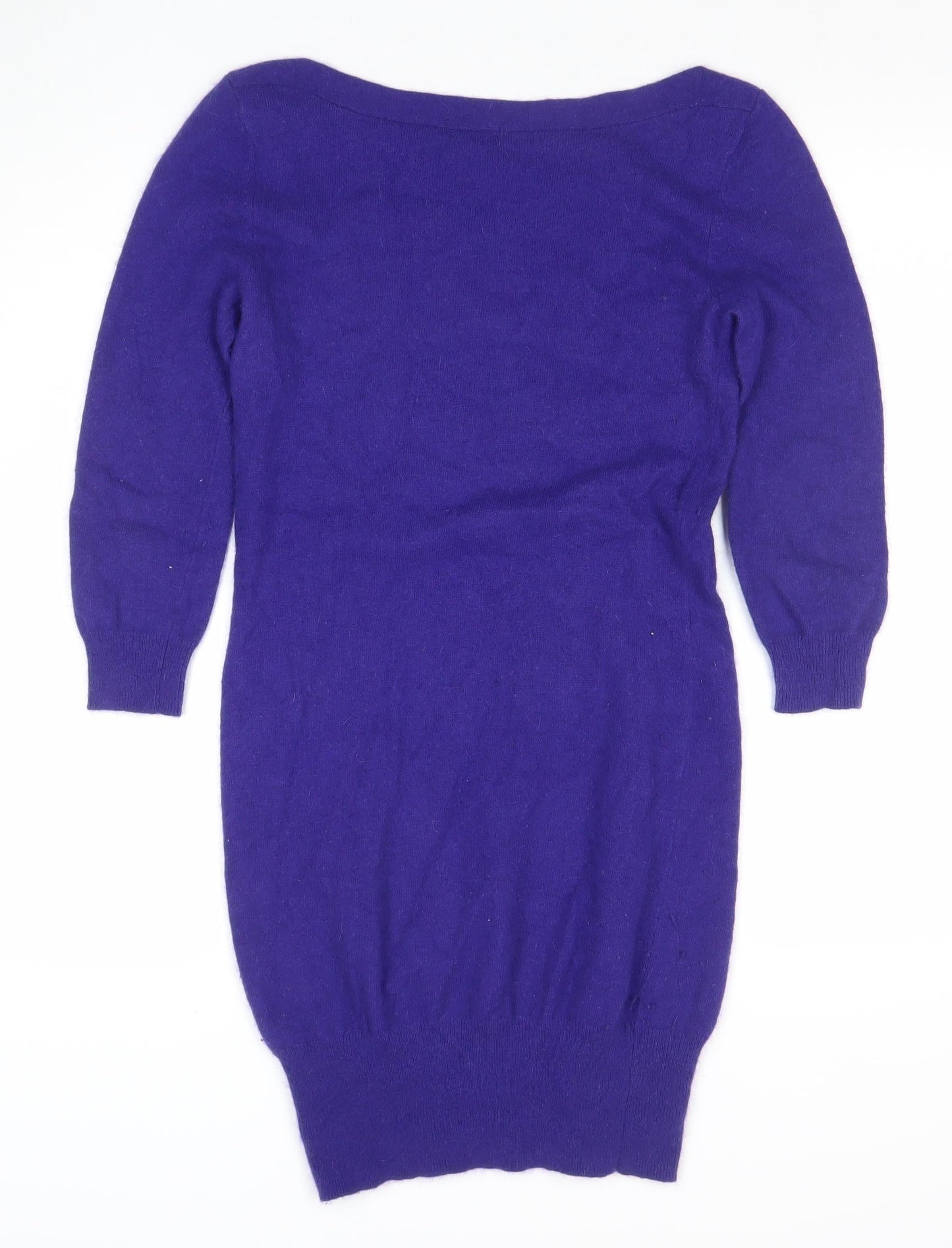 Marks and Spencer Women Purple Wool Angora Knit Bodycon Dress Size 6
