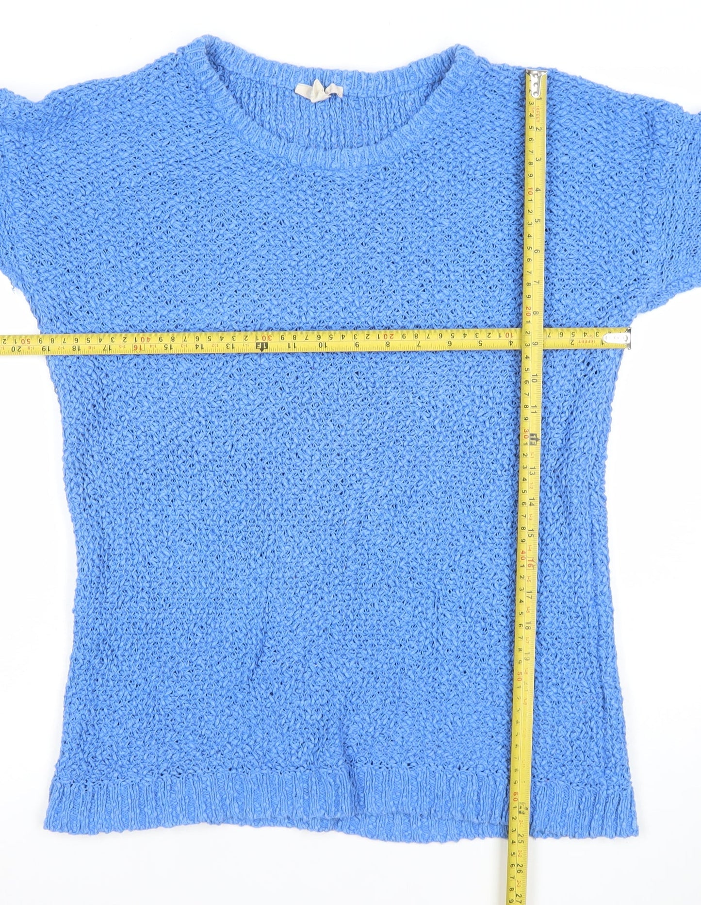 Esprit Women Blue Cotton Knit Pullover Jumper XL
