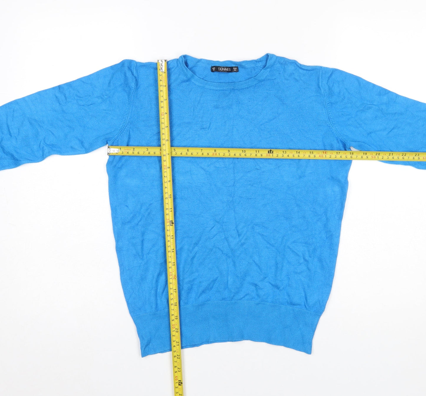Dunnes Women's Blue Crew Neck Long Sleeve Pullover Jumper M