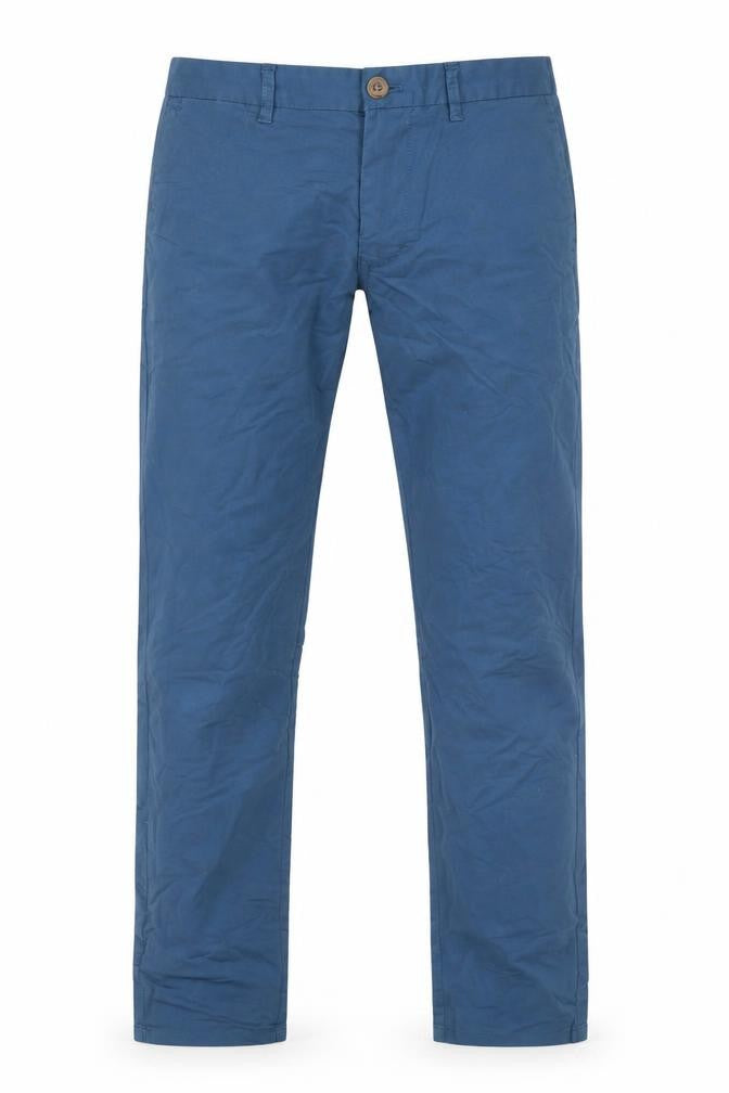 Indian Terrain Men's Blue Slim Fit Chino Trousers Size 32W