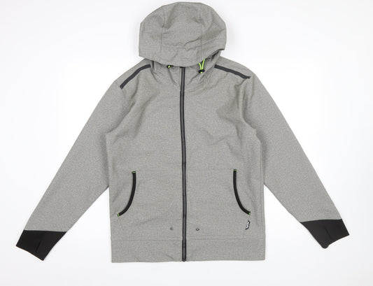 Find-Out Men's Grey Softshell Hooded Windbreaker Jacket Size M