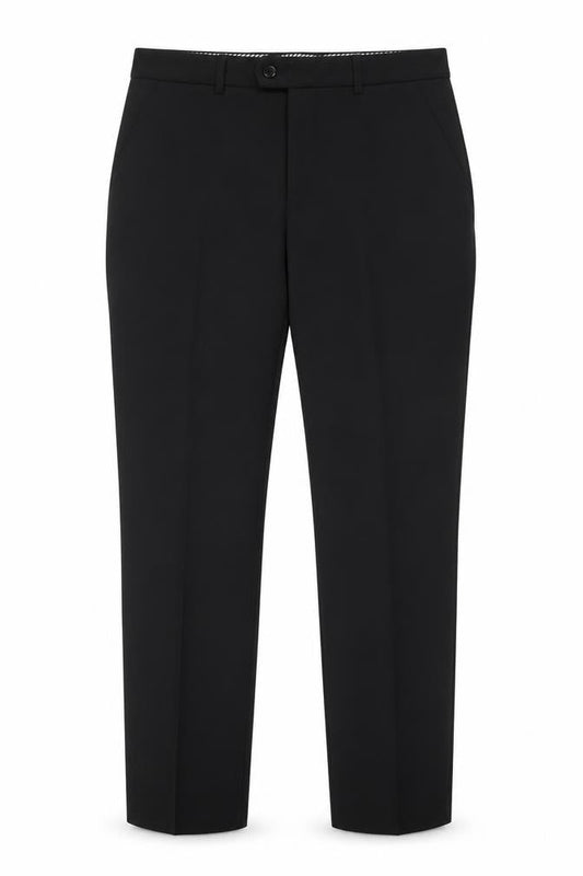 Front view of St. Bernard for Dunnes Stores men’s black 40in regular fit dress pants