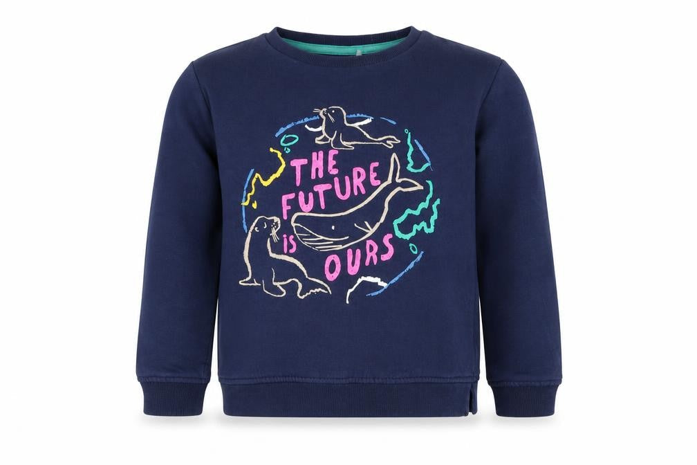 Marks & Spencer Boys Blue 6-7 Years Pullover Sweatshirt ‘The Future Is Ours’ Graphic
